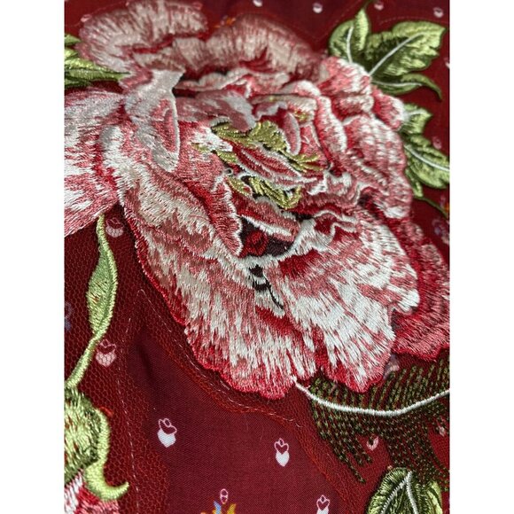 Aratta Silent Journey Anastasia Tunic Embroidered Floral Top Women Medium Plaid - Picture 14 of 16